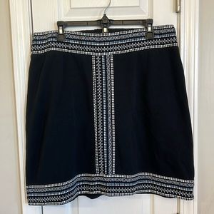 J. Jill Black Embroidered Skirt